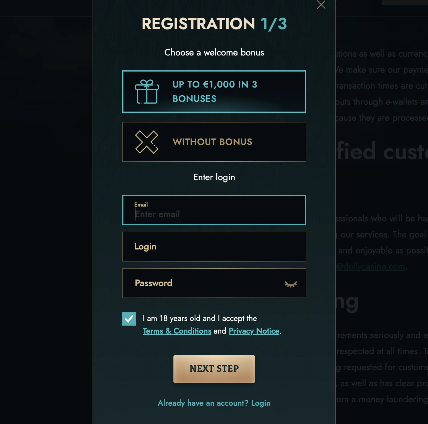 Dolly Casino Login