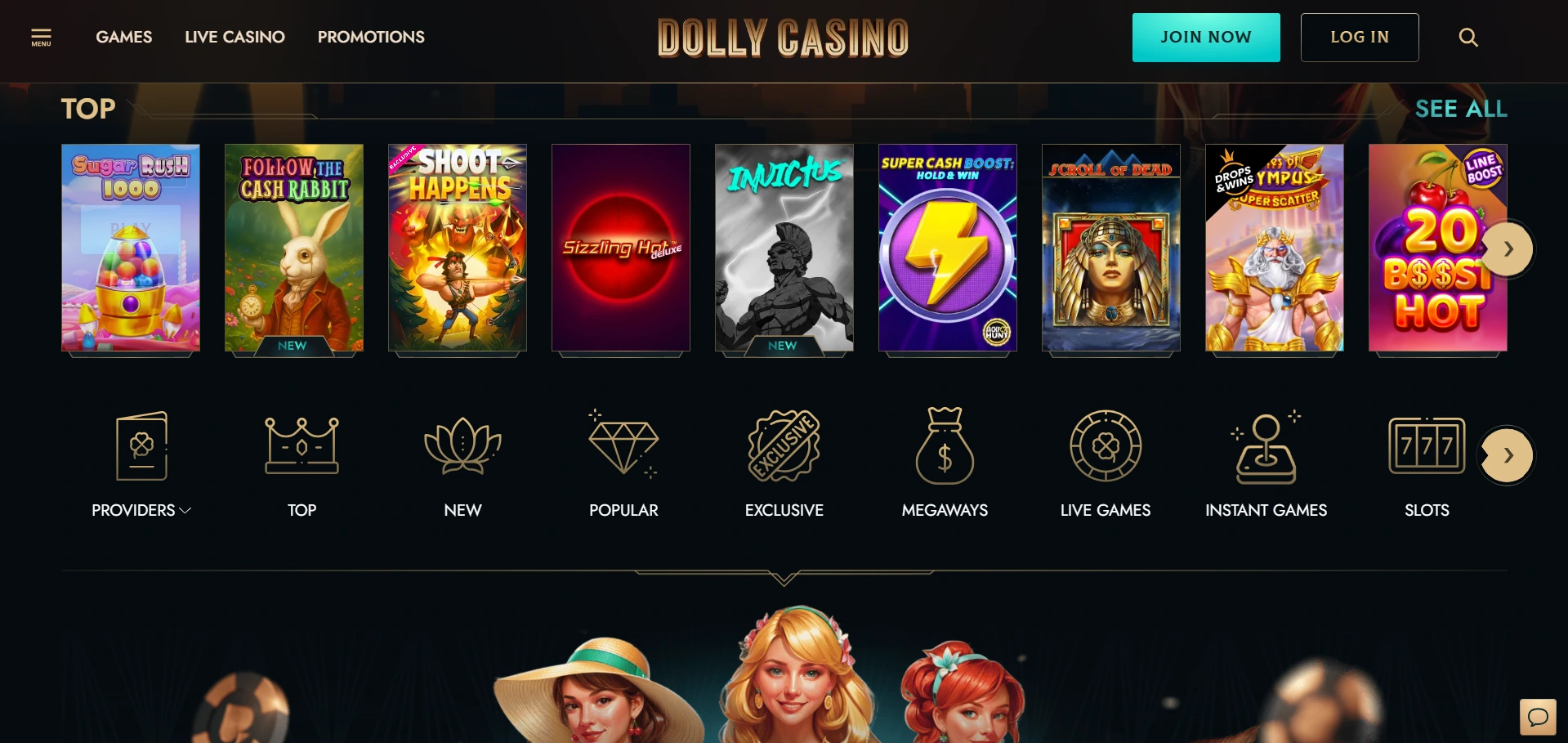 dolly casino main page