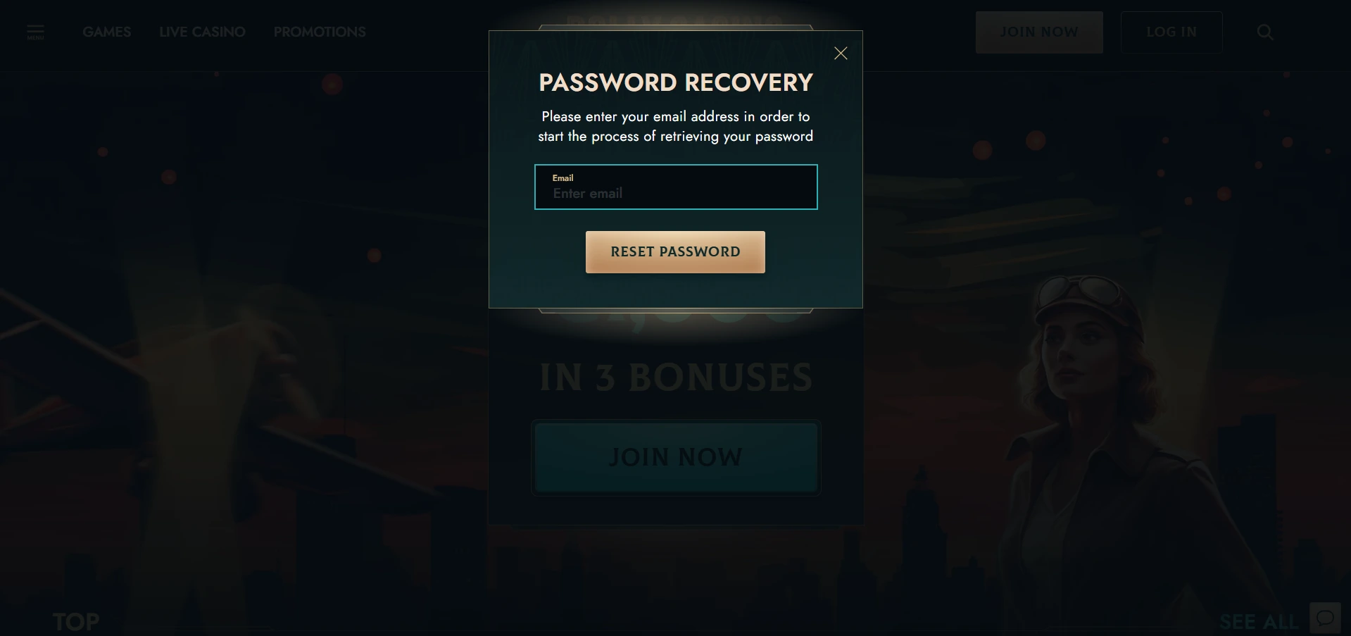 dolly casino password recovery